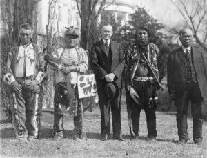 President Coolidge meeting with members of the Osage tribe in 1924