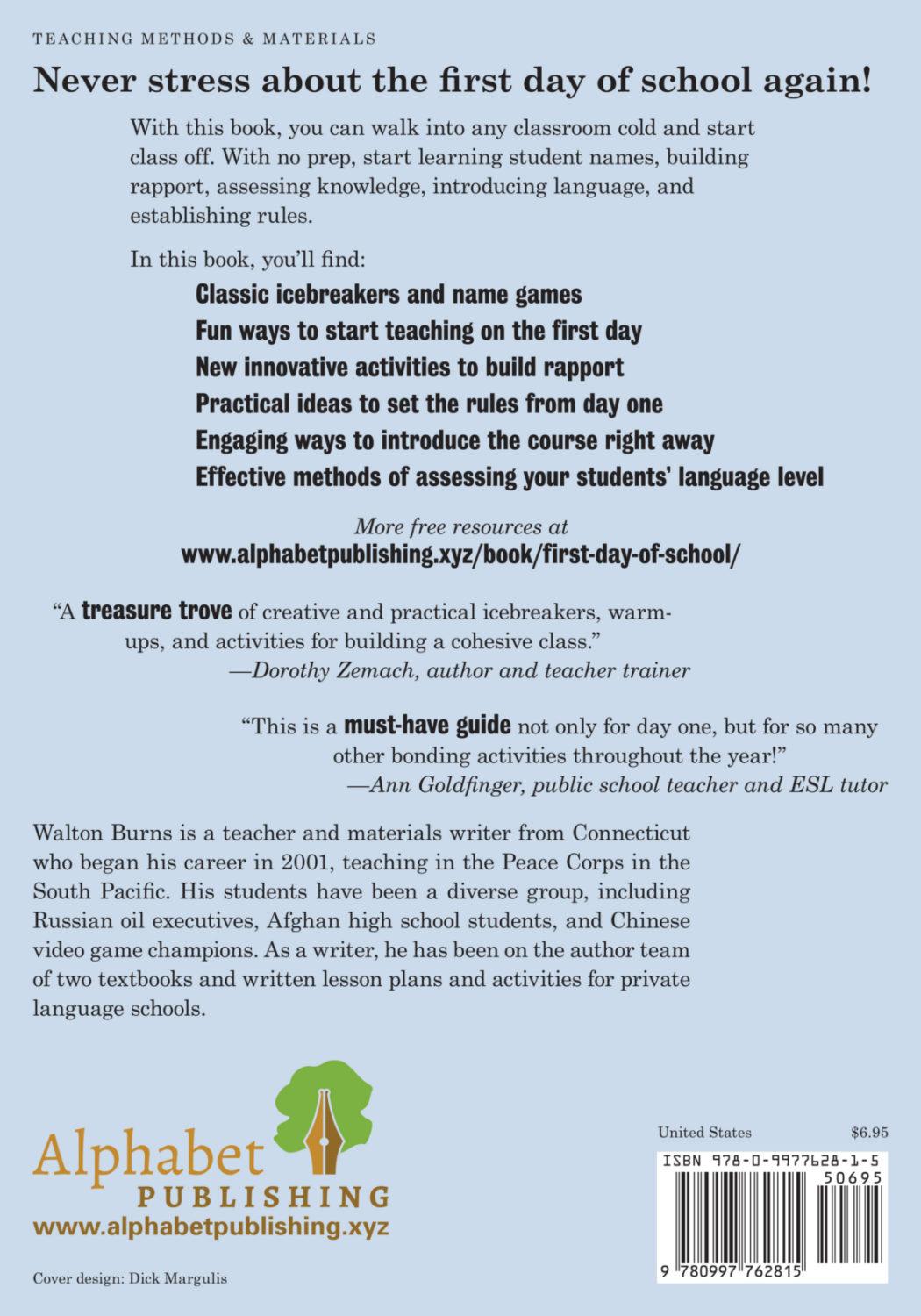 50 Activities for the First Day of School : Alphabet Publishing